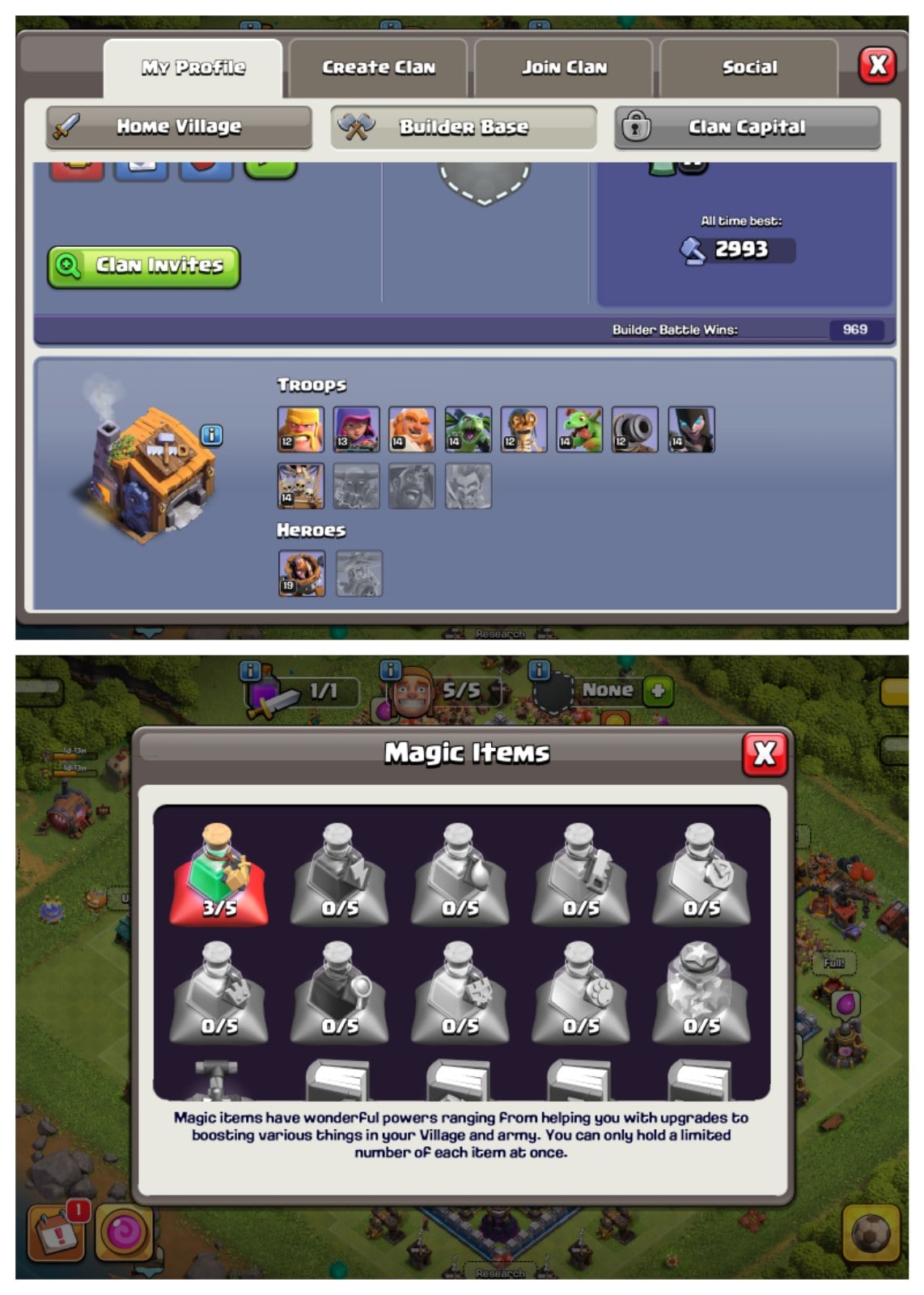 Mobile - Clash of Clans Account mit TH12 max + Lvl. 171 + BK 65 + AQ 65 + GW 40