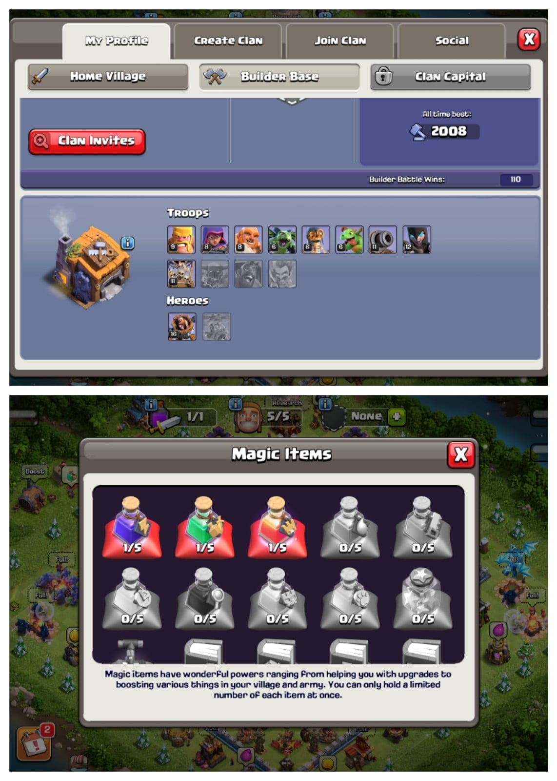 Mobile - Clash of Clans Account mit TH16 + Lvl XP 155 + BK 59 + AQ 75 + GW 67 + RC 18