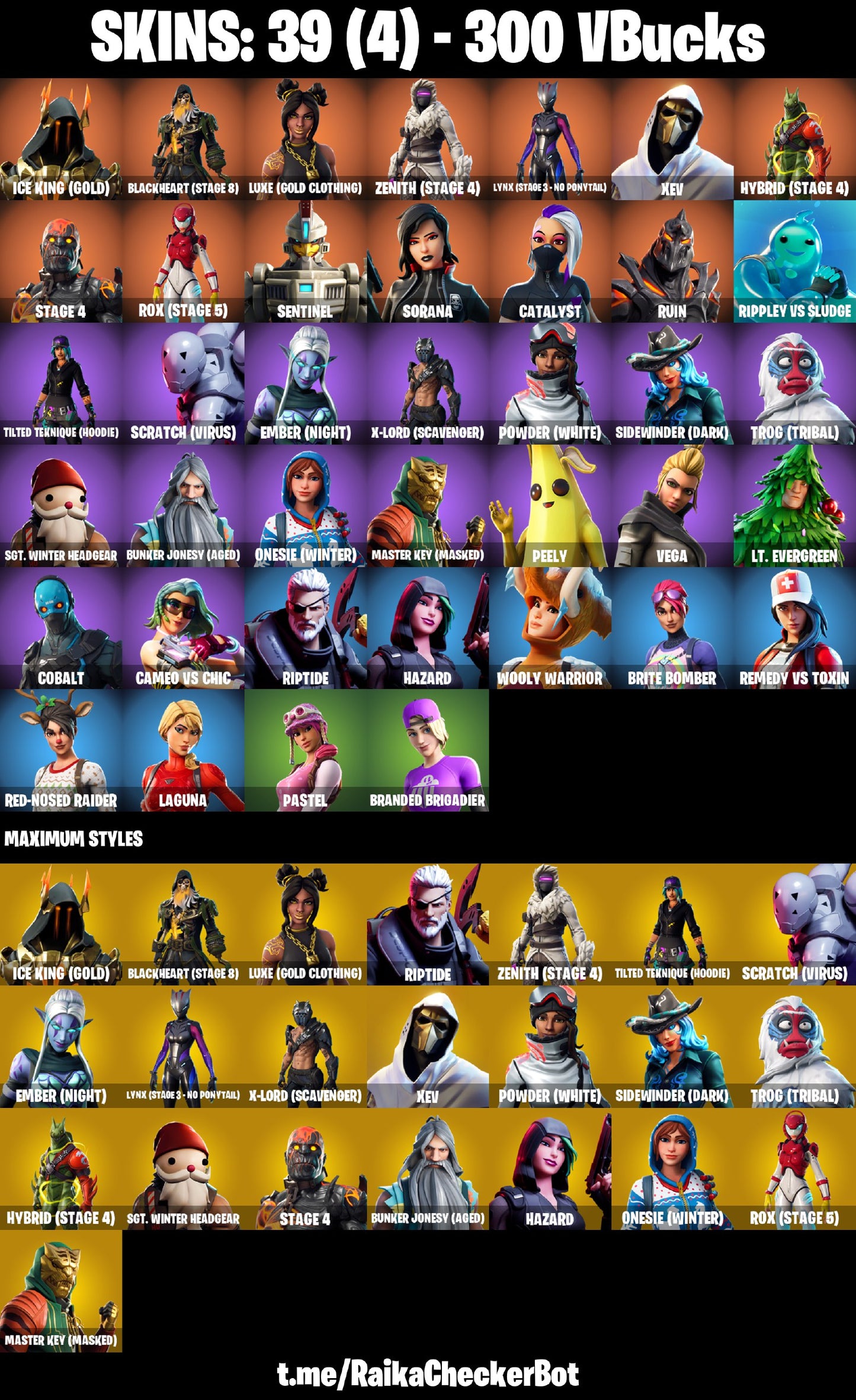 Fortnite OG Account - 39 Skins | The Ice King | Blackheart | Zenith