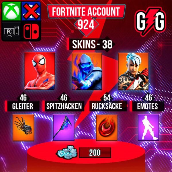 Fortnite OG Account - 38 Skins | Fusion | Ronin | Spider-Man