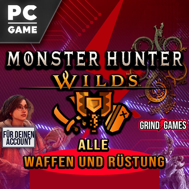 Monster Hunter Wilds PC-Spielcover mit Rüstung.
