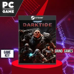 Warhammer 40K Darktide PC game cover on red background