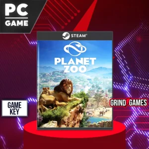 Planet Zoo PC game cover with lion motif