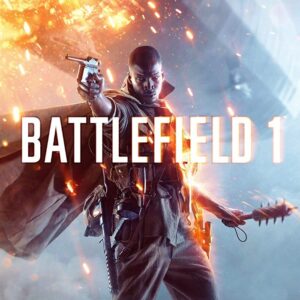 Battlefield 1 video game cover featuring a soldier with fire in the background.