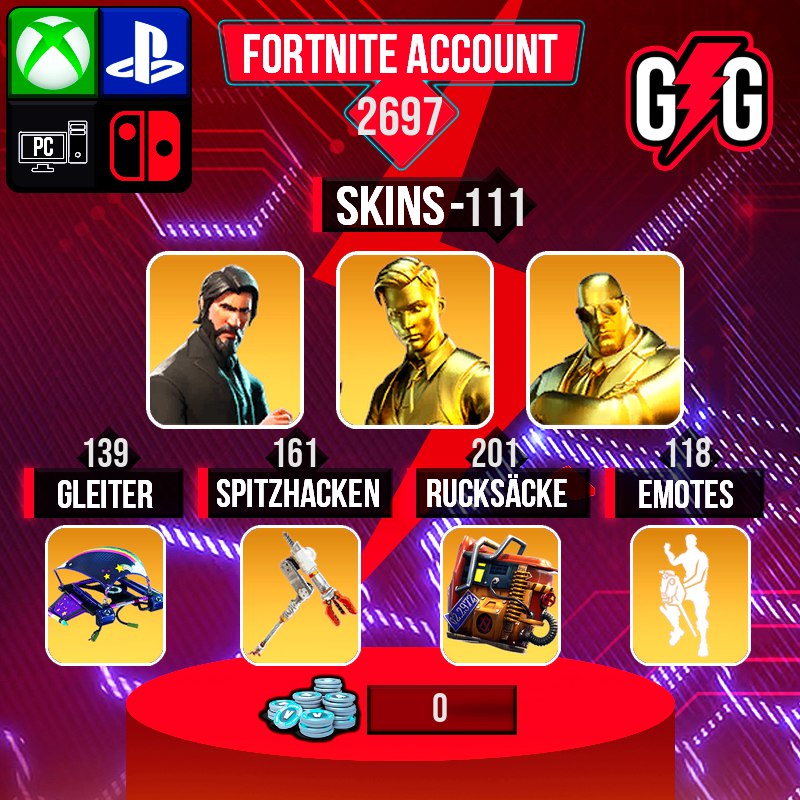 Fortnite OG Account – 111 Skins | The Reaper | Gold Midas | Gold Brutus