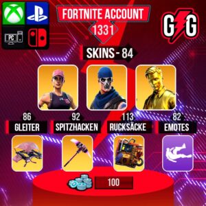 Fortnite OG Account - 84 Skins | Rose Team Leader | Warpaint | Gold Midas