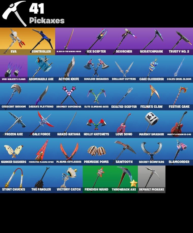 Panoramica dei picconi – Fortnite OG Account – 30 Skins | The Reaper | Elite Agent | Rogue Agent