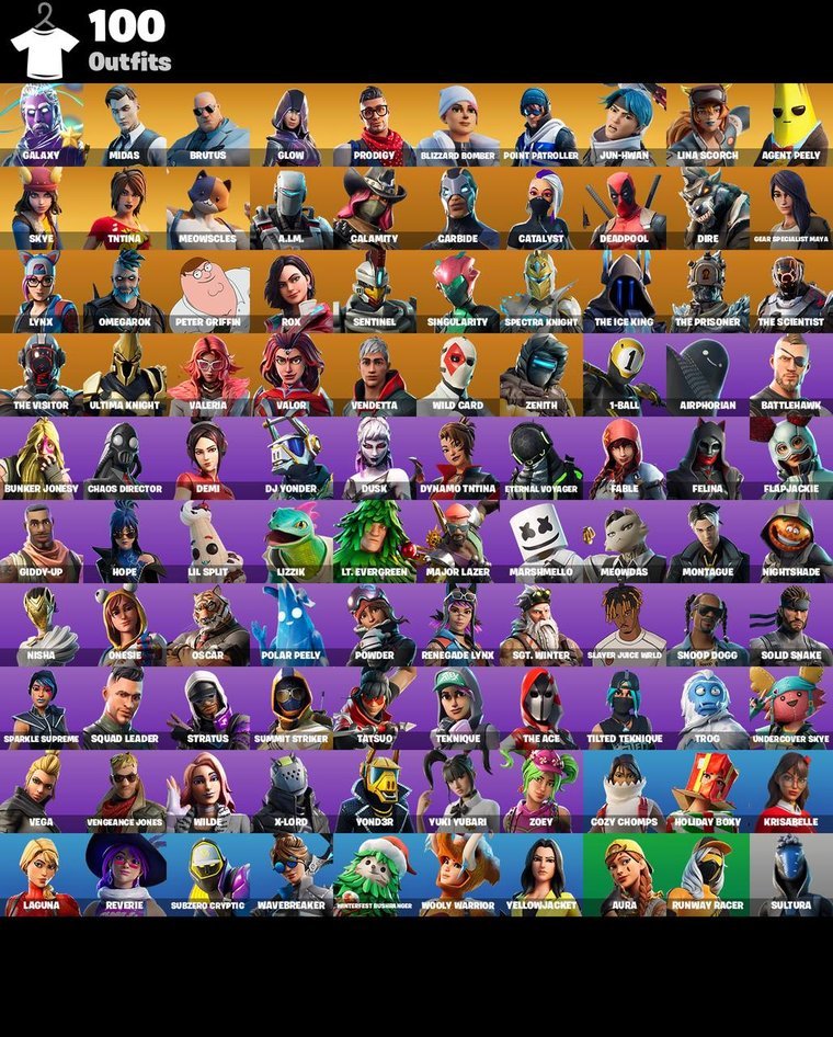 Fortnite OG Account – 100 Skins | Galaxy | Midas | Brutus