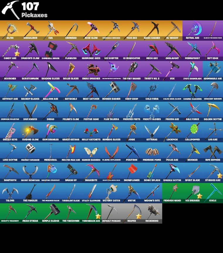 Spitzhacken-Übersicht – Fortnite OG Account – 84 Skins | Black Knight | Sparkle Specialist | Blue Squire