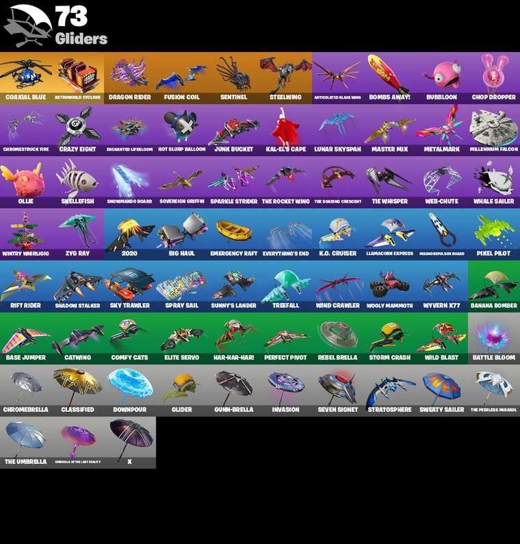 Resumen de planeadores – Fortnite OG Account – 62 Skins | Midas | Brutus | Trilogy