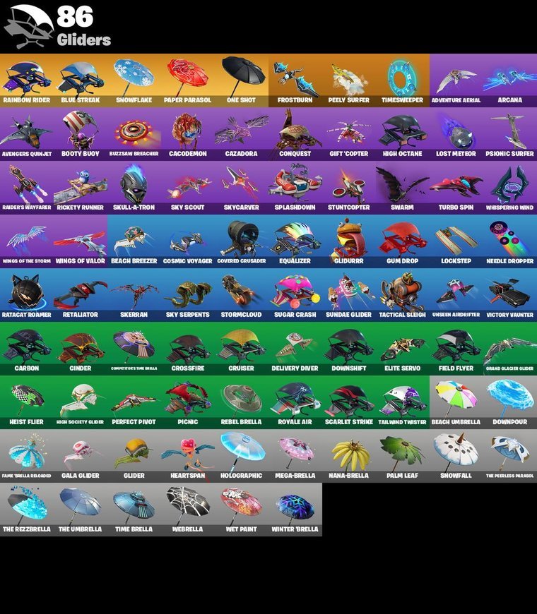 Resumen de planeadores – Fortnite OG Account – 153 Skins | The Reaper | Elite Agent | Fishstick