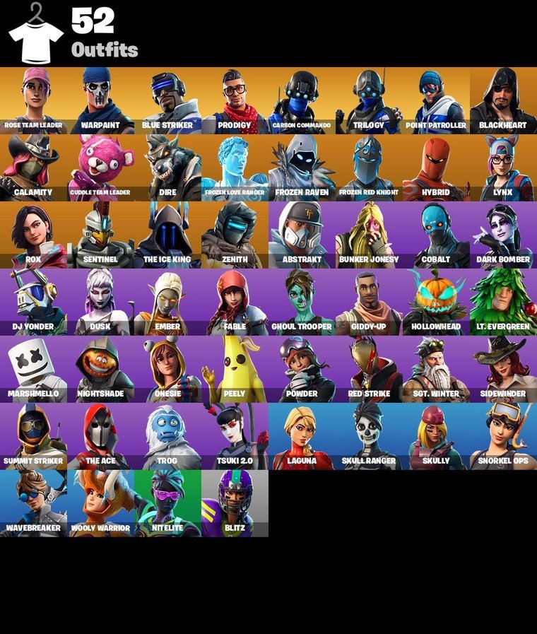 Fortnite OG Account – 52 Skins | Rose Team Leader | Warpaint | Blue Striker