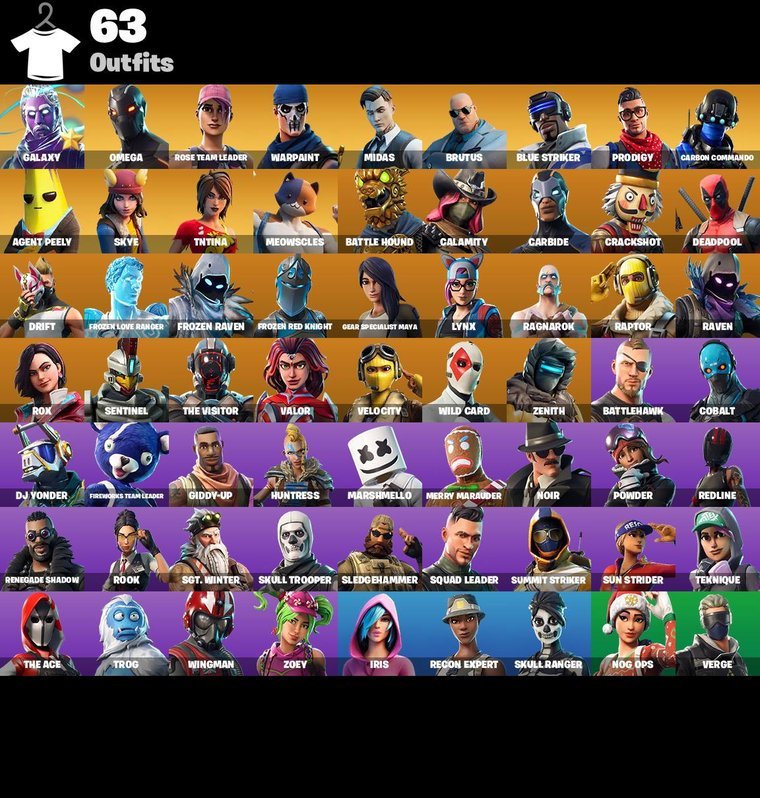 Fortnite OG Account – 63 Skins | Galaxy | Omega | Rose Team Leader