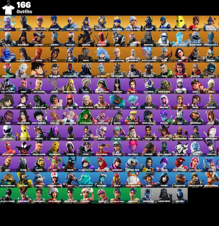 Fortnite OG Account – 166 Skins | Galaxy | Omega | Rose Team Leader