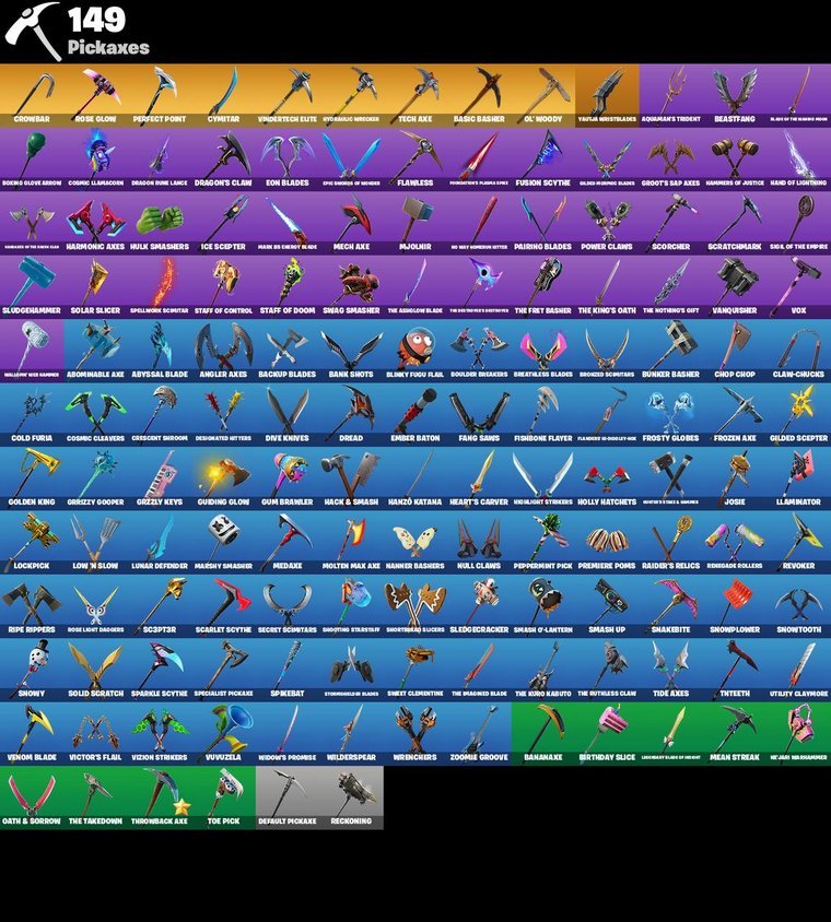 Resumen de picos – Fortnite OG Account – 147 Skins | Rose Team Leader | Warpaint | Midas