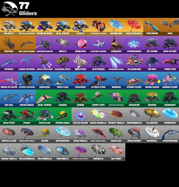 Visão geral das asas-delta – Conta Fortnite OG – 68 skins | Black Knight | Sparkle Specialist | Blue Squire