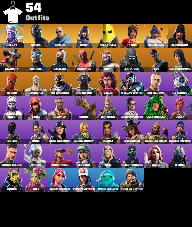 Fortnite OG Account – 54 Skins | Galaxy | Omega | Brutus