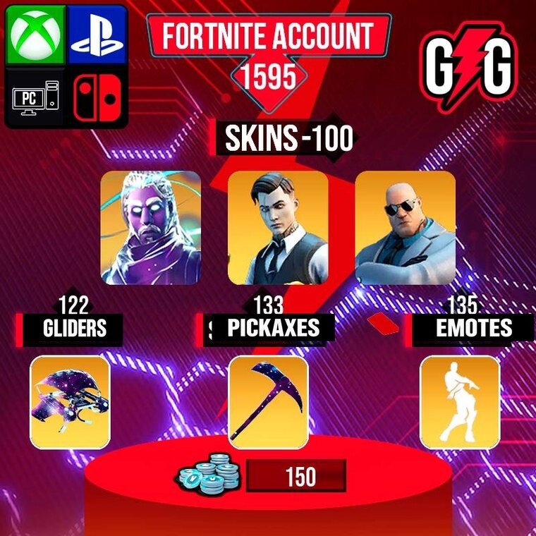 Fortnite OG Account – 100 Skins | Galaxy | Midas | Brutus