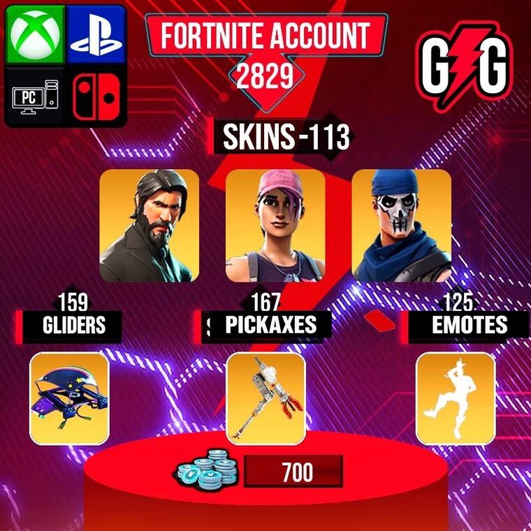 Fortnite OG Account – 113 Skins | The Reaper | Rose Team Leader | Warpaint