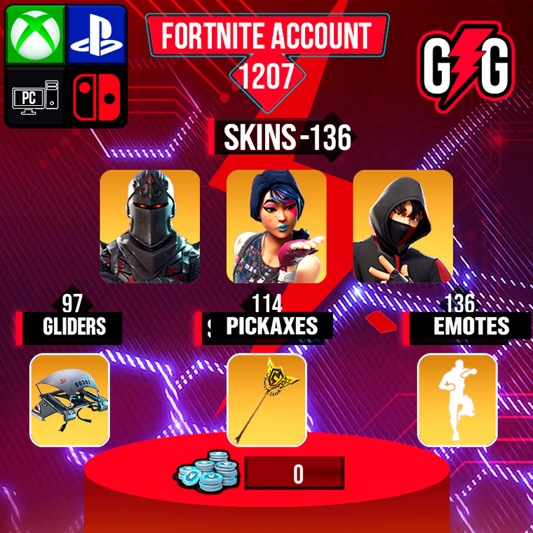 Fortnite OG Account - 136 Skins | Black Knight | Sparkle Specialist | IKONIK