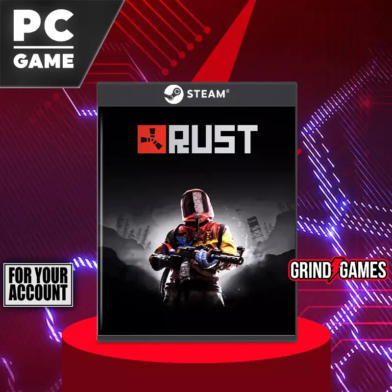 Cover of the video game Rust for PC.