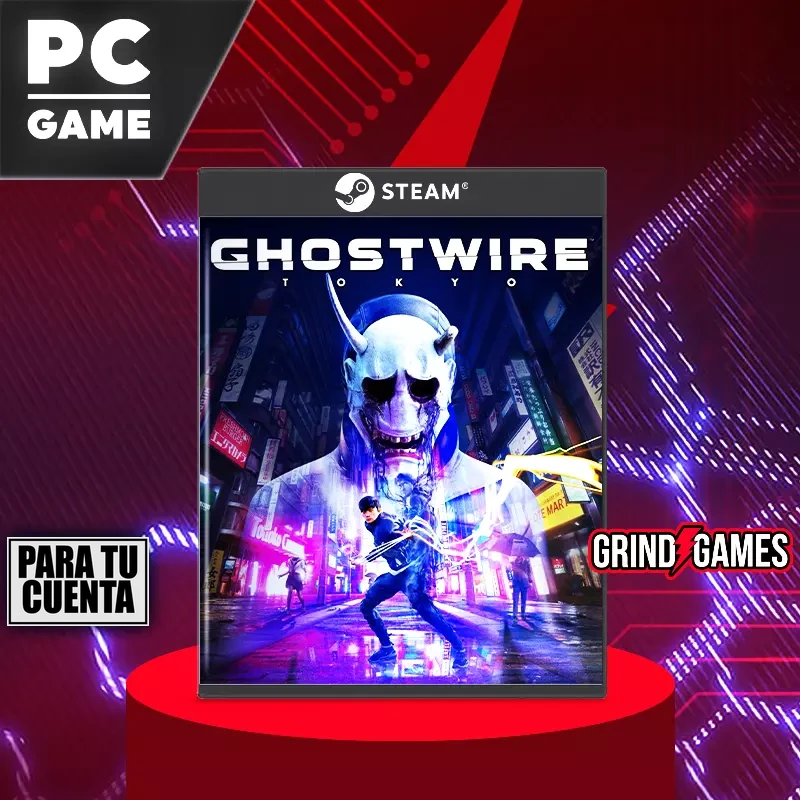 Portada de Ghostwire: Tokyo para PC con máscara estilizada