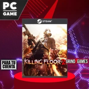Portada del juego Killing Floor 2 para PC sobre un pedestal rojo.