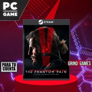 Caja de Metal Gear Solid V para PC, fondo rojo