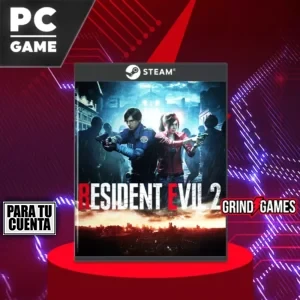 Gráfico de la versión de PC de Resident Evil 2 sobre fondo rojo