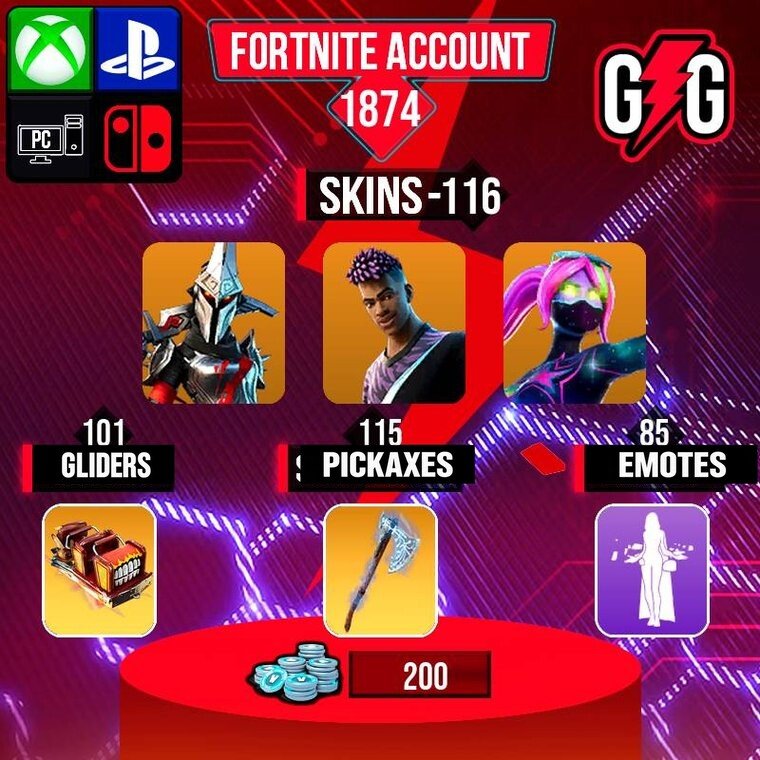 Fortnite OG Account – 116 Skins | Eternal Knight | Fade | Galaxia