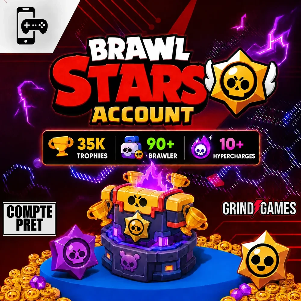 Brawl Stars Compte 35K trophées / 90+ Brawler / 10+ Hypercharges