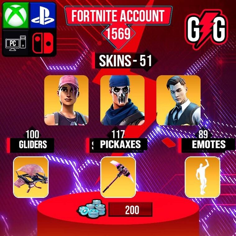 Fortnite OG Account – 51 Skins | Rose Team Leader | Warpaint | Midas