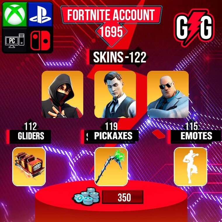 Conta Fortnite OG – 122 skins | IKONIK | Midas | Brutus