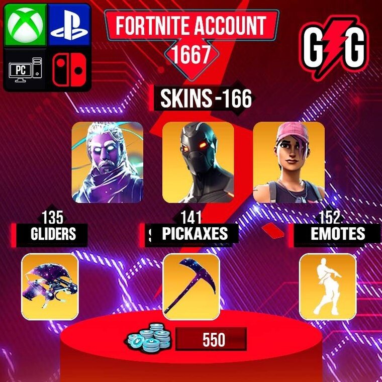 Fortnite OG Account – 166 Skins | Galaxy | Omega | Rose Team Leader