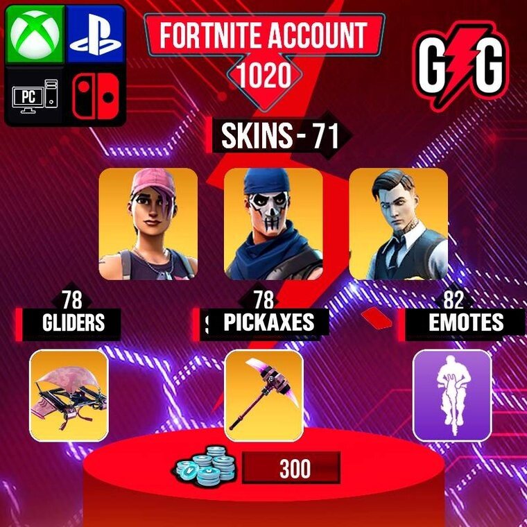 Fortnite OG Account – 71 Skins | Rose Team Leader | Warpaint | Midas