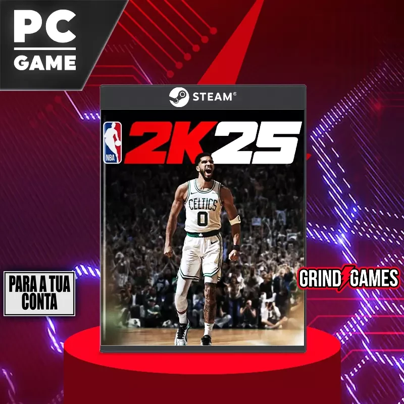 Capa do jogo PC NBA 2K25 com jogador de basquetebol.