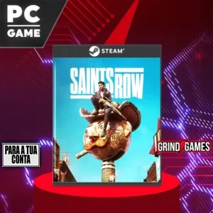 Capa do jogo PC Saints Row sobre pedestal vermelho